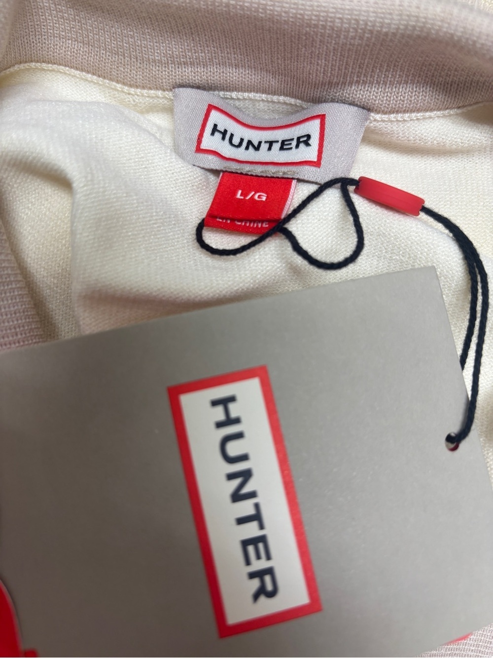 Hunter Contrast Trim Knit Polo Top Chalk Cream Taupe Short Sleeve Collared Shirt - Picture 4 of 7